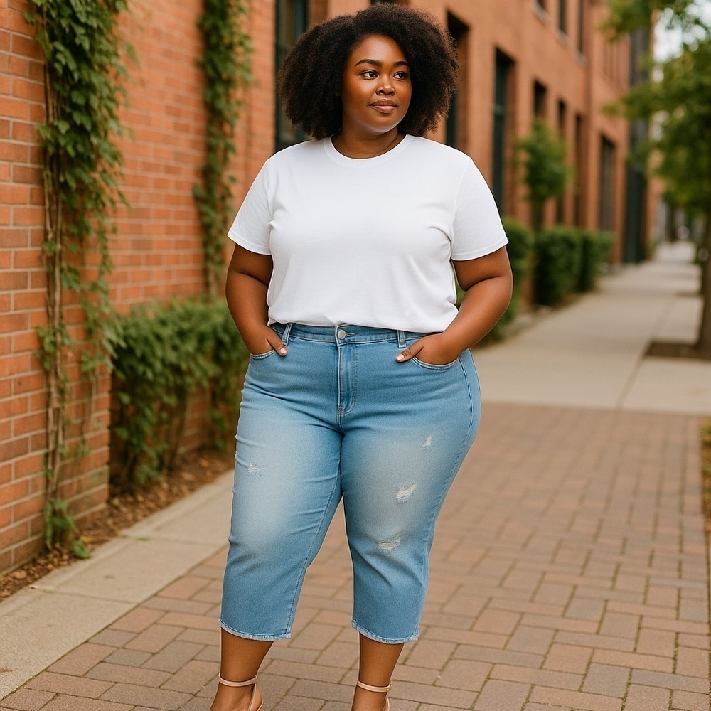 Cato | PLUS SIZE CROPPED LIGHT WASH SKINNY JEANS